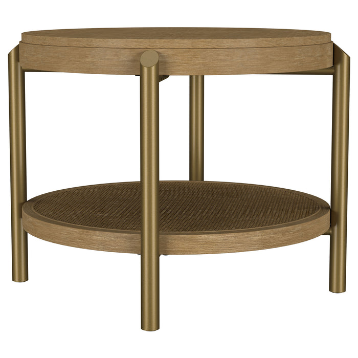 Arini 2-piece Round Coffee and End Table Set Sand Wash