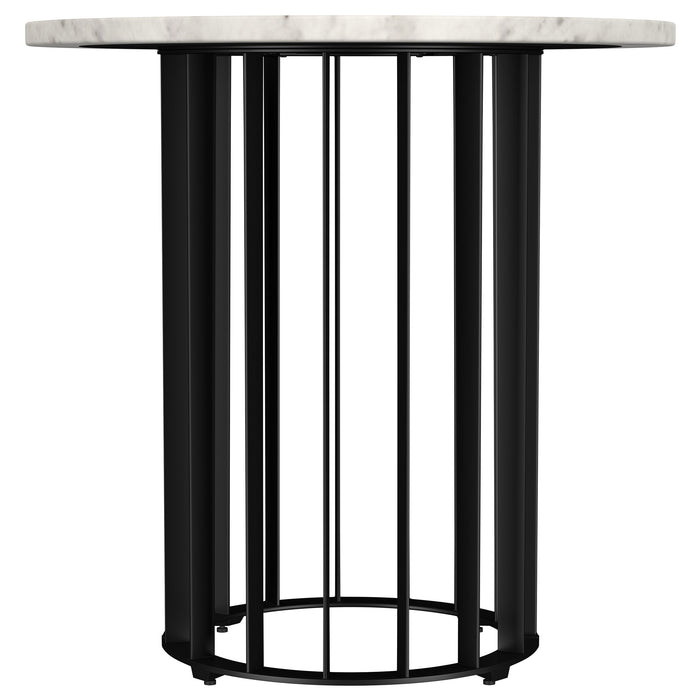 Haven 2-piece Round Marble Coffee and End Table Set Black