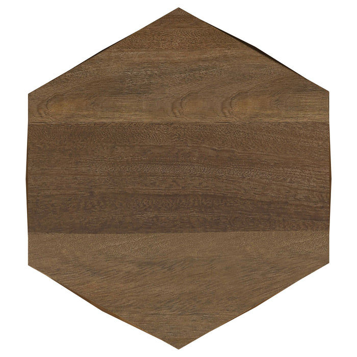 Zalika Hexagonal Solid Mango Wood End Table Natural