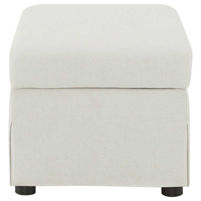 Winter Upholstered Hydraulic Lift Top Storage Ottoman Beige