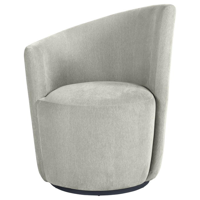 Nueva Upholstered Swivel Chair Curved Backrest Dove Grey