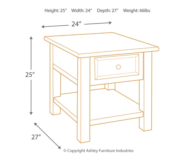 Tyler Creek Rectangular End Table