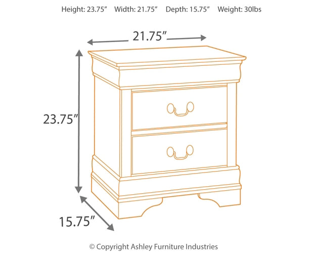 Alisdair Twin Sleigh Bed with Mirrored Dresser, Chest and 2 Nightstands