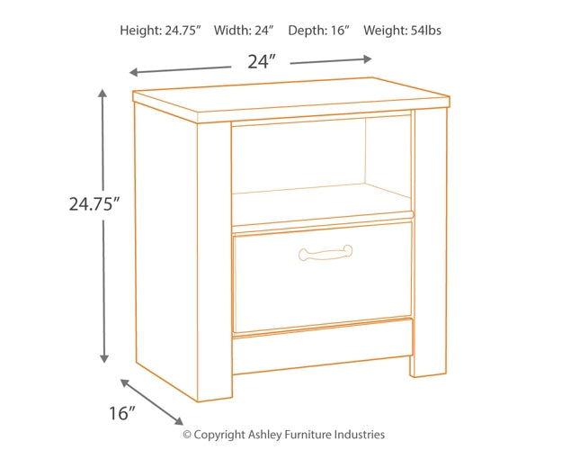 Bellaby Queen Panel Bed with 2 Nightstands