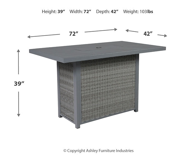 Palazzo RECT Bar Table w/Fire Pit