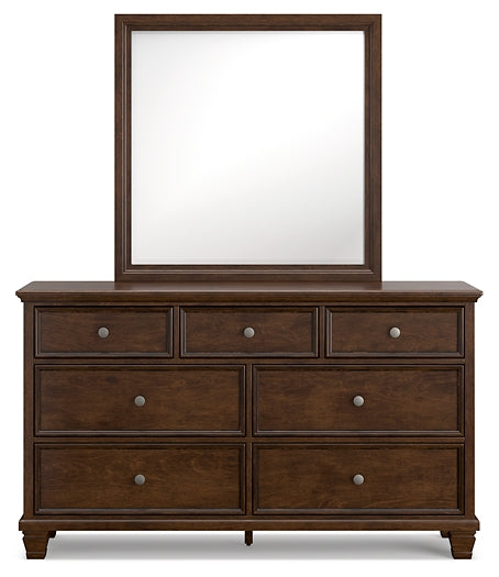 Danabrin Twin Panel Bed with Mirrored Dresser, Chest and 2 Nightstands