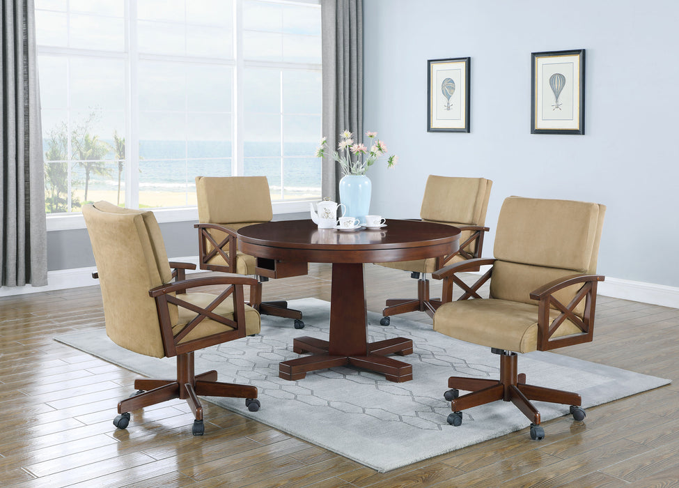 Marietta 5-piece 3-in-1 Dining and Game Table Set Tobacco