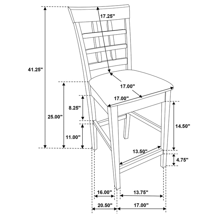 Gabriel Lattice Back Counter Chair Cappuccino (Set of 2)