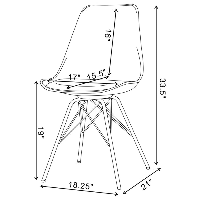 Juniper Polypropylene Dining Side Chair White (Set of 2)