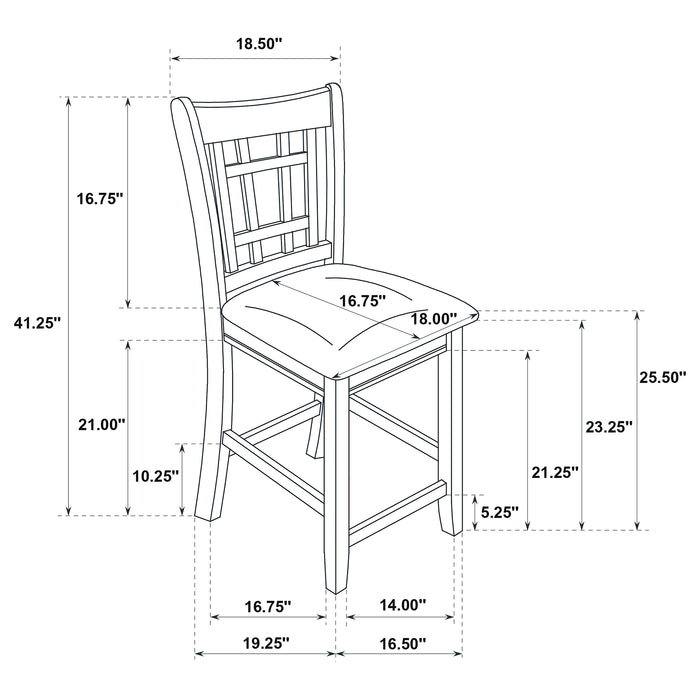 Lavon Wood Counter Chair Black and Espresso (Set of 2)