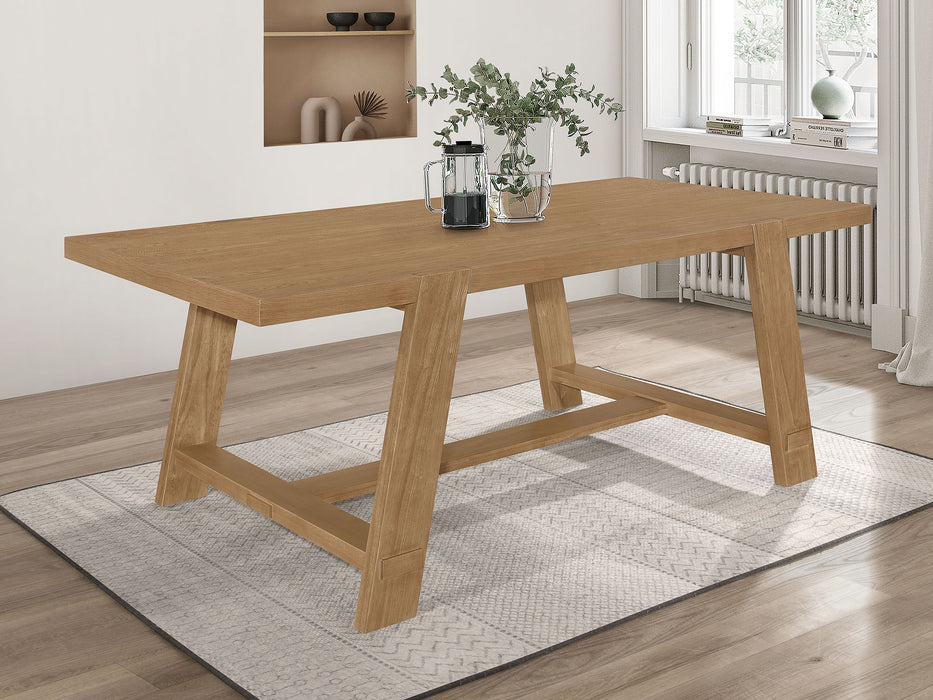 Sharon Rectangular 84-inch Wood Trestle Dining Table Brown