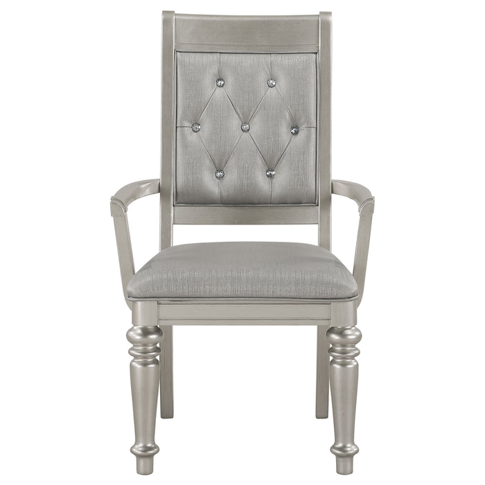 Bling Game Dining Arm Chair Metallic Platinum (Set of 2)