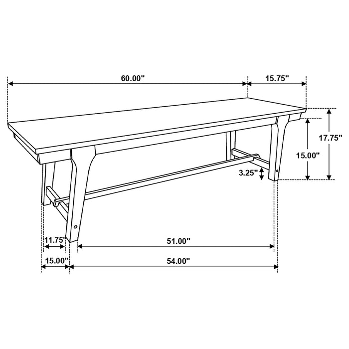 Reynolds Wood Trestle Base Dining Bench Brown Oak