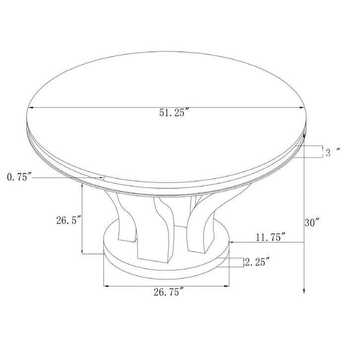 Anchorage Round 51-inch Glass Top Dining Table Chrome