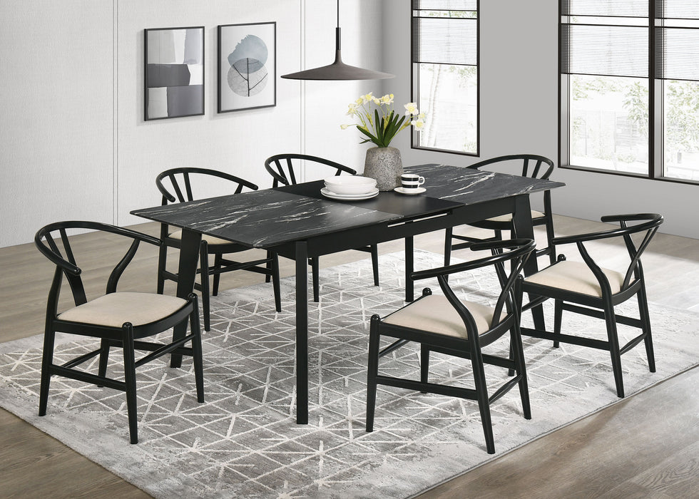 Crestmont Wood Wishbone Dining Side Chair Black (Set of 2)