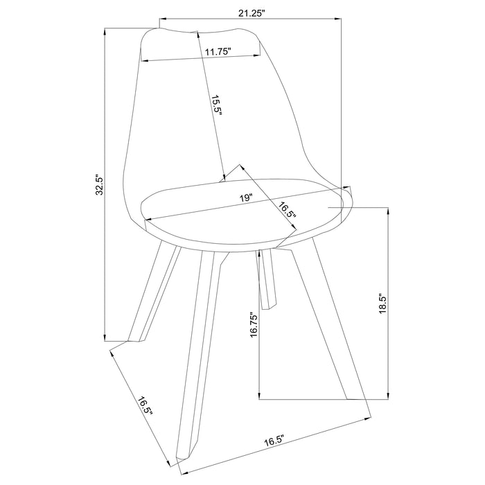 Caballo Polypropylene Dining Side Chair Grey (Set of 2)