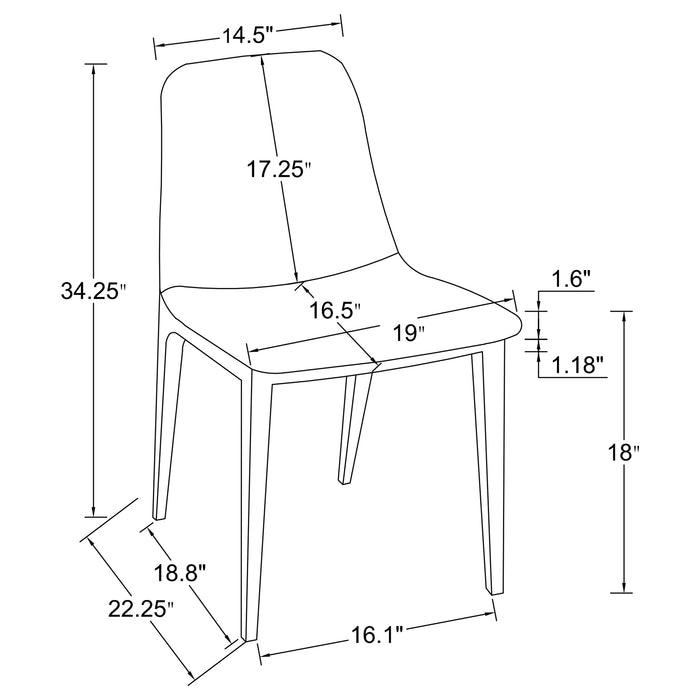 Irene Upholstered Dining Side Chair Light Grey (Set of 4)