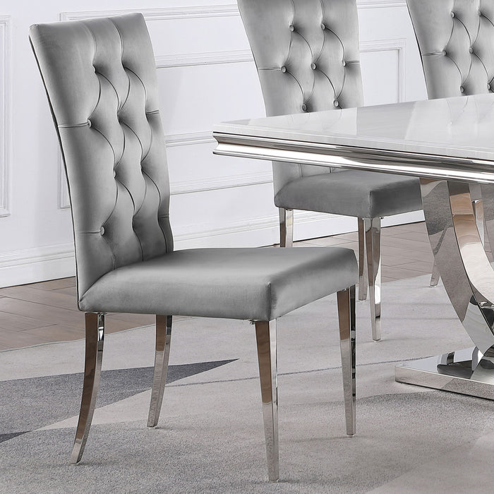 Kerwin Velvet Upholstered Dining Side Chair Grey (Set of 2)