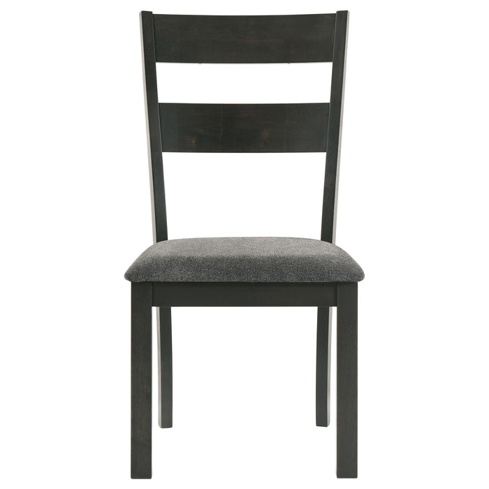 Jakob Ladder Back Wood Dining Side Chair Black (Set of 2)