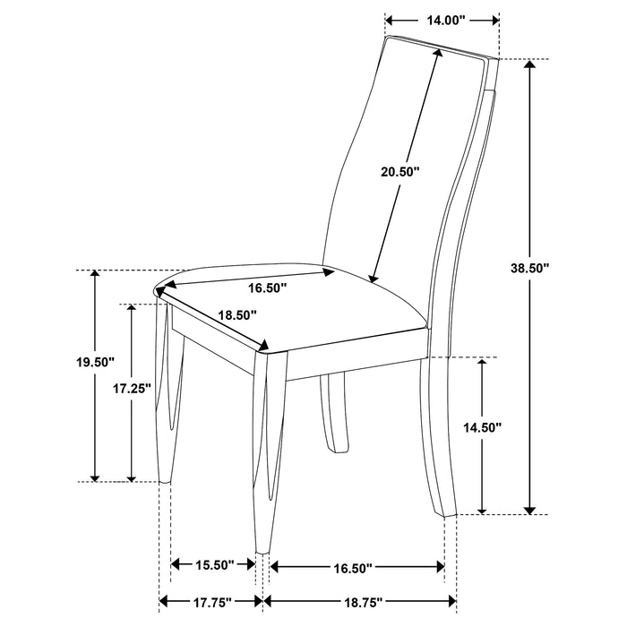 Wes Upholstered Dining Side Chair Dark Walnut (Set of 2)