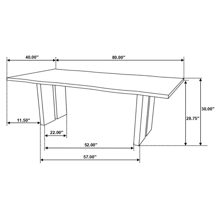 Bradshaw 80-inch Live Edge Wood Dining Table Natural Acacia