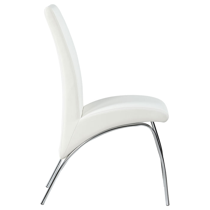 Bishop Upholstered Dining Side Chair White (Set of 2)