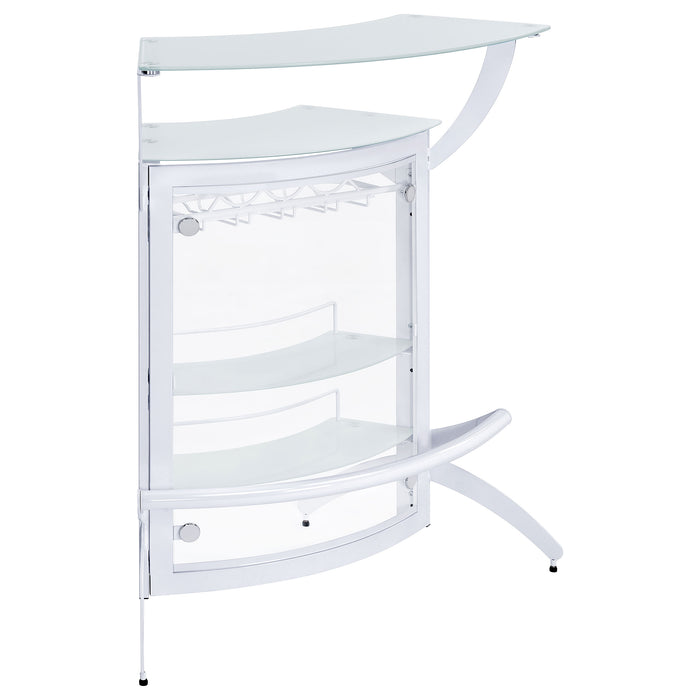 Dallas 2-shelf Curved Freestanding Home Bar Cabinet White