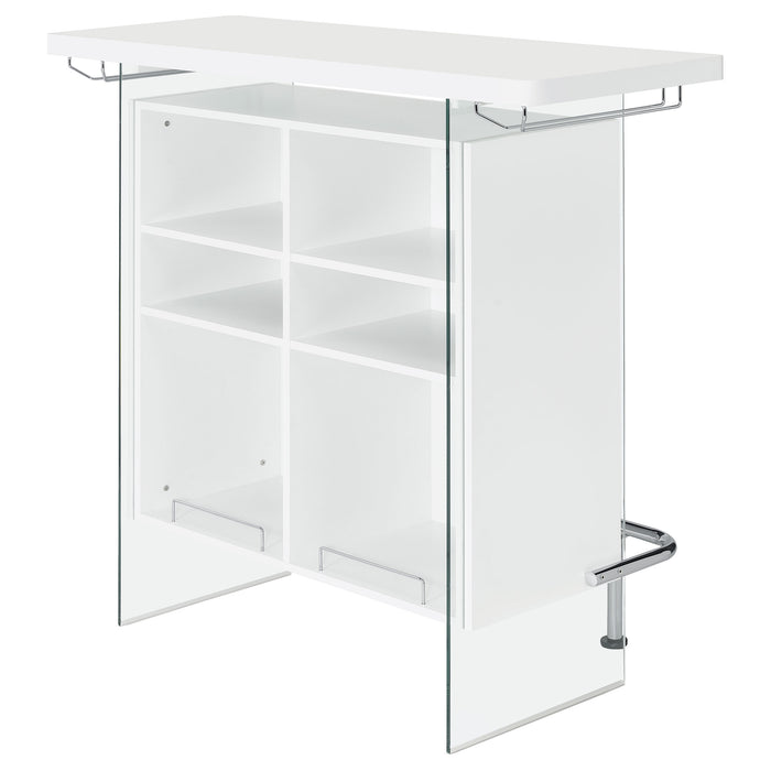 Acosta Freestanding Home Bar Wine Cabinet White High Gloss