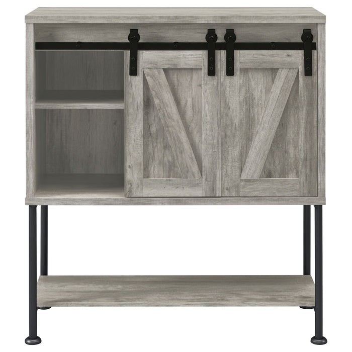 Claremont Sliding Door Home Bar Wine Cabinet Grey Driftwood