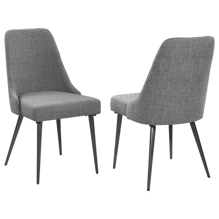 Alan Fabric Upholstered Dining Side Chair Grey (Set of 2)