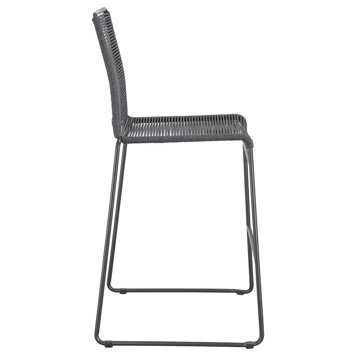 Jerome Woven Rope Metal Bar Chair Charcoal (Set of 2)