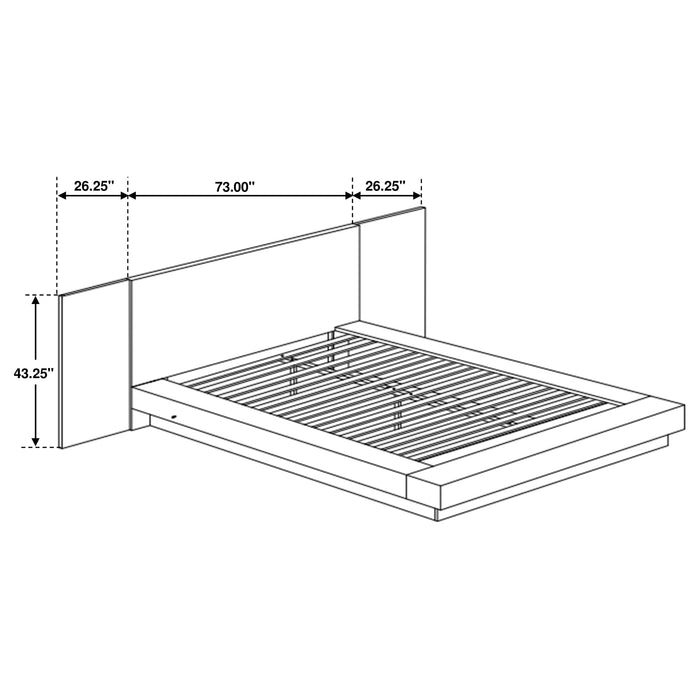 Jessica 5-piece Queen LED Bedroom Set Cappuccino