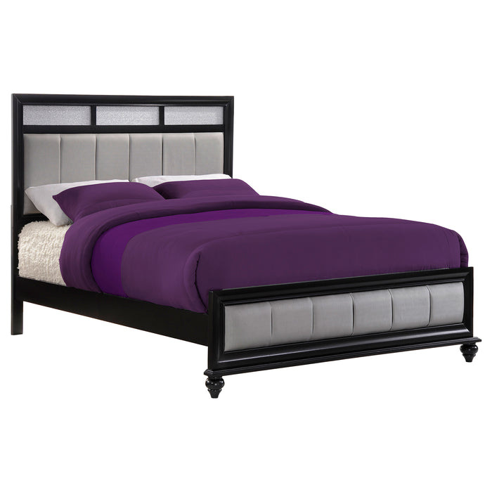 Barzini Wood California King Panel Bed Black