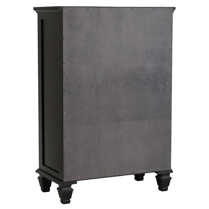 Sandy Beach 5-drawer Bedroom Chest Black