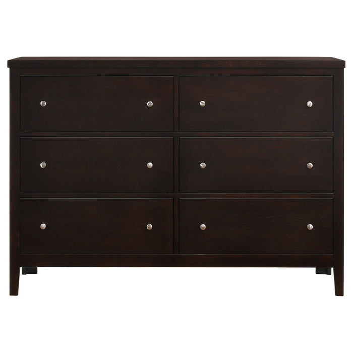 Carlton 6-drawer Dresser Cappuccino