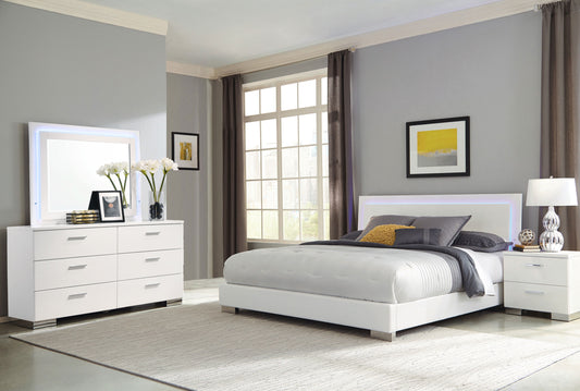 Felicity 4-piece California King Bedroom Set White Gloss