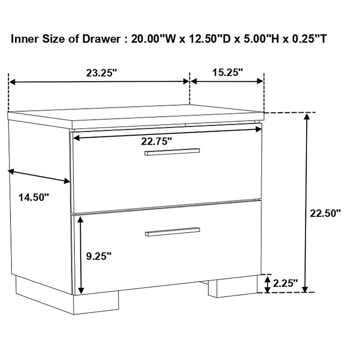 Felicity 4-piece Twin Bedroom Set White High Gloss