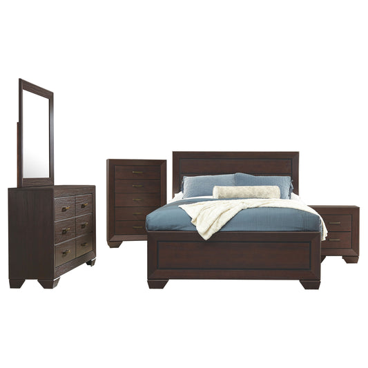 Kauffman 5-piece Eastern King Bedroom Set Dark Cocoa