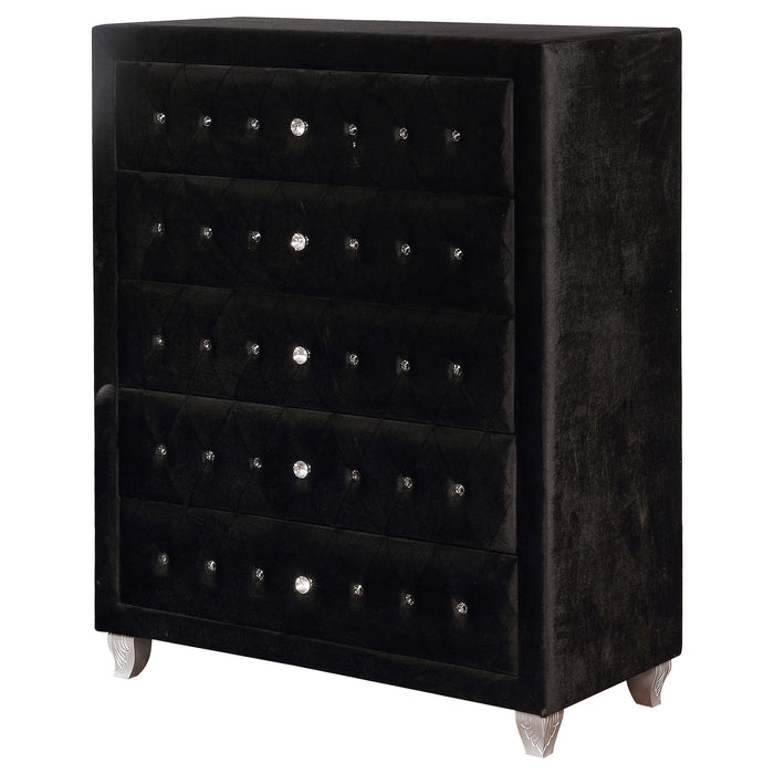 Deanna 5-drawer Bedroom Chest Black