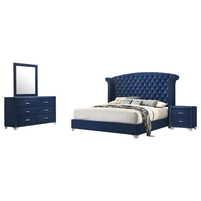 Melody 4-piece Eastern King Bedroom Set Pacific Blue