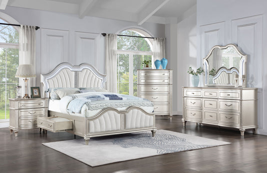 Evangeline 5-piece Eastern King Bedroom Set Silver Oak