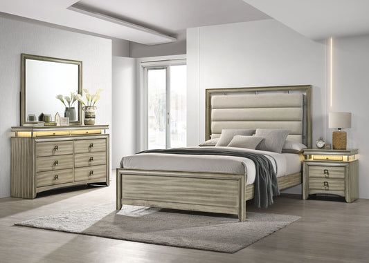 Giselle 4-piece Eastern King Bedroom Set Rustic Beige