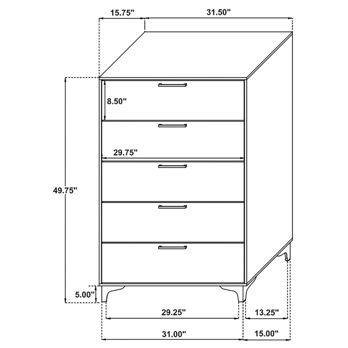 Kendall 5-drawer Bedroom Chest Black