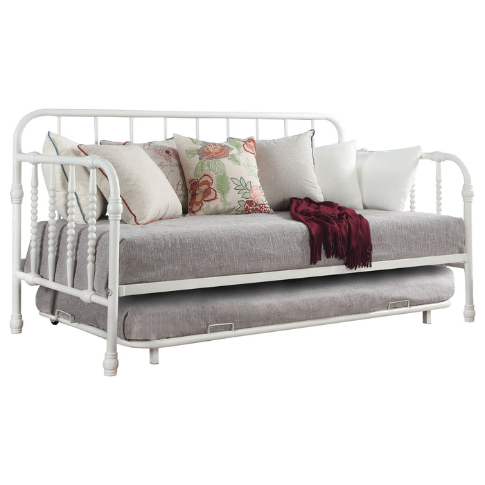 Marina Metal Twin Daybed with Trundle White