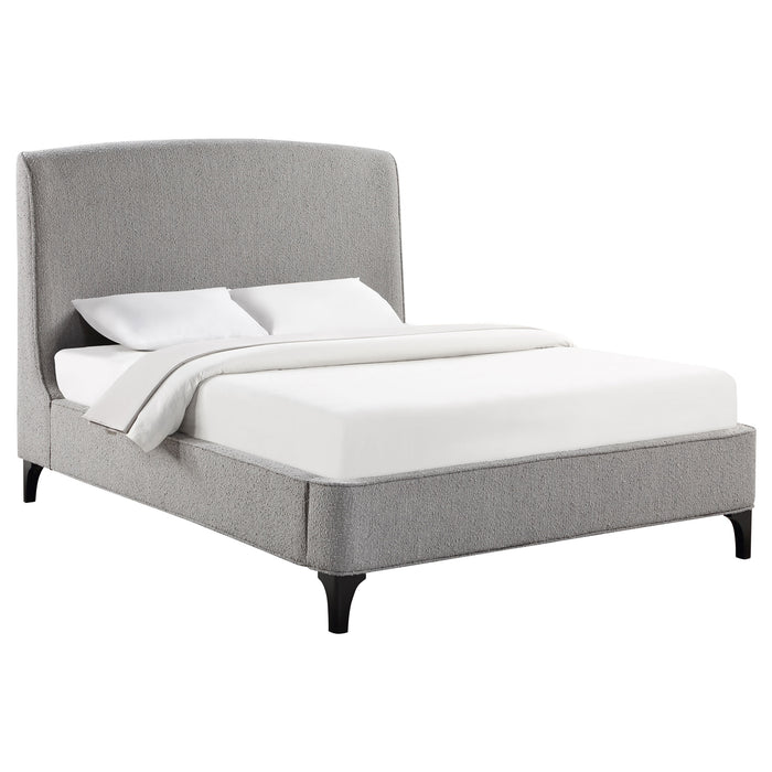 Mosby Upholstered Queen Wingback Bed Grey