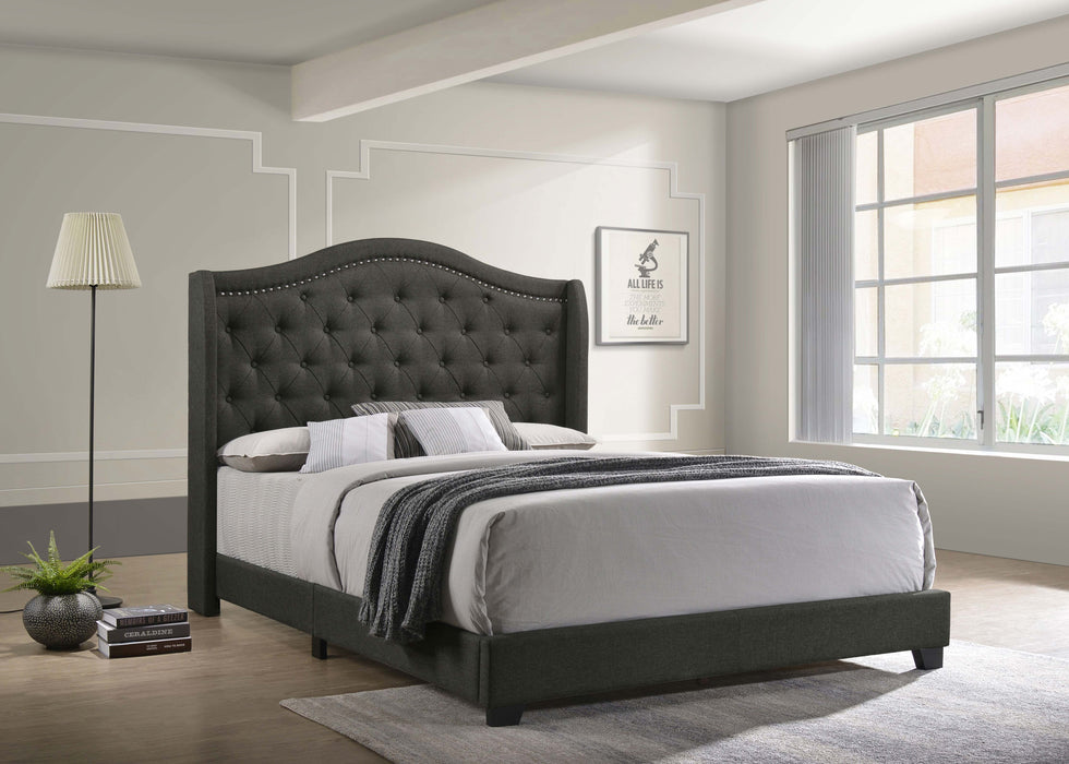 Sonoma Upholstered Eastern King Wingback Bed Grey