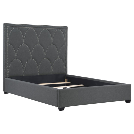 Bowfield Upholstered Queen Panel Bed Charcoal