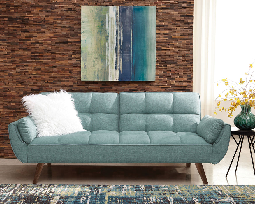 Caufield Upholstered Convertible Sofa Bed Turquoise Blue