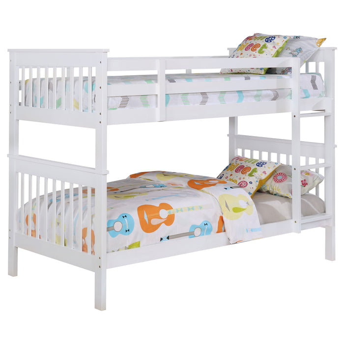 Chapman Wood Twin Over Twin Bunk Bed White