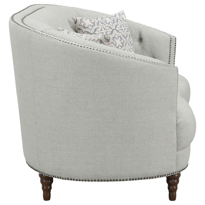 Avonlea Upholstered Sloped Arm Loveseat Grey Fabric